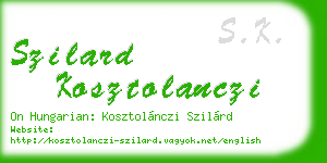 szilard kosztolanczi business card
